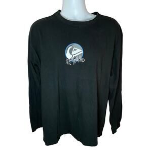 Quiksilver Long Sleeve T-Shirt Men’s Size L Vintage Center Logo Front + Back